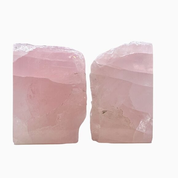 Natural Crystal Bookends, Rose Quartz, Natural Characteristics, Pink Decor (BA) - Picture 8 of 10